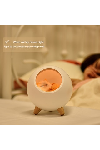 Symbee Evcil Hayvanlar İçin Silikon Ahşap Ambiyans Lambası - 3 Renk Seçeneği, Usb Şarjlı, 1.2w, 325g Diğer