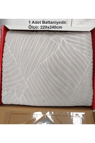 Padişah Embos Kutulu Çift Kişilik Vizon Battaniye 220x240 -gri Gri