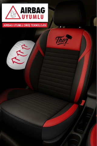 Naz Oto Thor Tay Tüyü Oto Koltuk Kılıfı Opel-corsa-astra-vecta Uyumlu Kırmızı