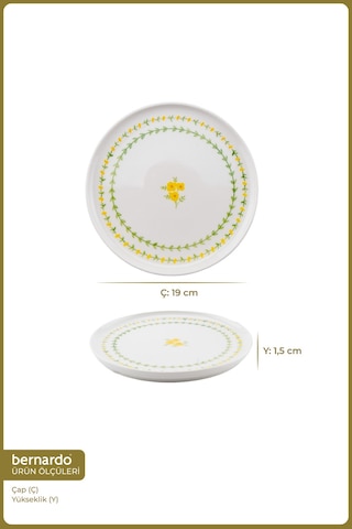 Bernardo Mimoza 6 Parça Porselen Pasta Takımı Beyaz