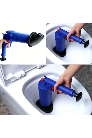 Yüksek Hava Basınçlı Banyo Gider Lavabo Klozet Borusu Tıkanıklığı Açıcı Açma Pompası Aparatı Aleti Mavi