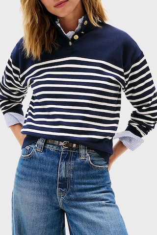 Tommy Hilfiger Bayan Kazak Ww0ww47467 0fı Lacivert-beyaz Lacivert-beyaz