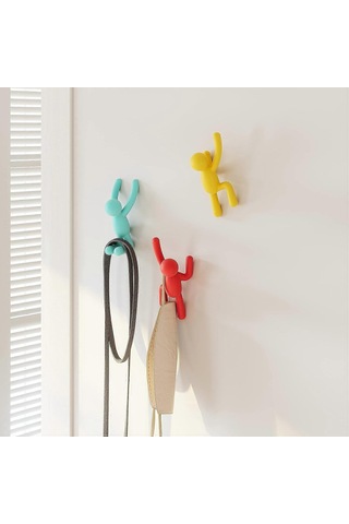 3 Parça Duvar Askısı Seti, Kırmızı/sarı/okyanus Mavisi, Montlar, Çantalar İçin Diğer