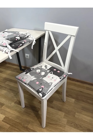Babytex5 Gri Kedi Desenli Sandalye Yastığı - 3 Adet 377844268 Gri