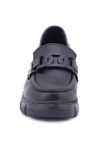 Mammamia D24ya-3430 Hafif Taban Kadın Deri Loafer Ayakkabı Bej