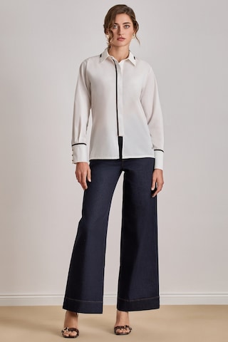 Relax Fit Beyaz Poplin Gömlek Beyaz