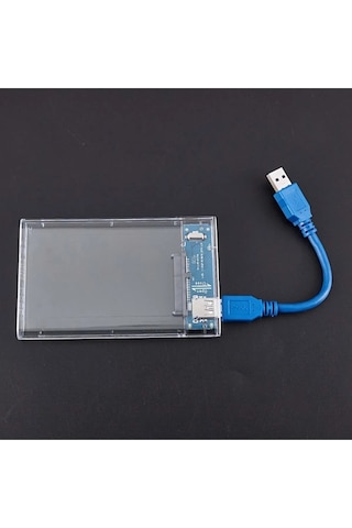 Techtic Şeffaf 2.5 Inç Usb 3.0 Sata Ssd Harddisk Kutusu Hdd