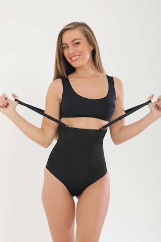 Fit Women Lazer Kesim Askılı Slip Korse Siyah