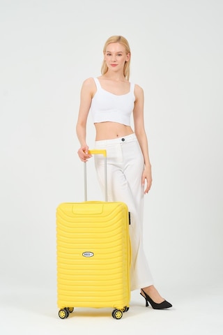 Keo-plus Sarı Orta Boy Silikon Kırılmaz Pp Valiz Siyah