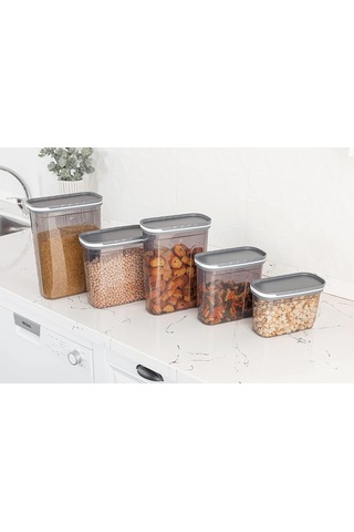 Foly Life Hava Geçirmez Yemek Hazırlama Saklama Kutusu 1250 Ml Kilitli Kapaklı Yeniden Kullanılabilir Plastik Gıda Çok Renkli