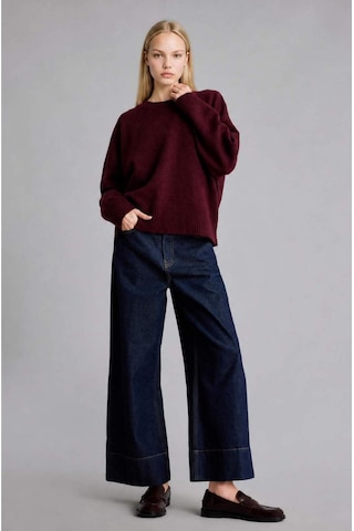 Defacto Oversıze Bisiklet Yaka Triko Bordo Kazak F3895ax26wnbr452 Bordo-br452