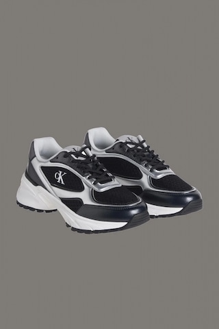 Calvin Klein Hike Runner Bağcıklı File Karışımlı Metalik Kadın Siyah Sneaker Yw0yw02063-01l Siyah