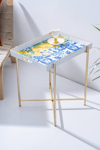 Acar Lucille Çıkarılabilir Tepsili Sehpa - 50 Cm Renkli