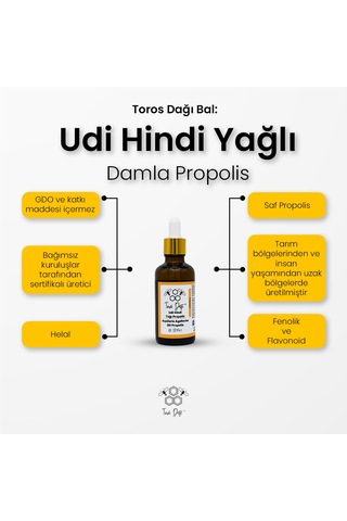 Toros Dağı Udi Hindi Yağı Propolis Damla 50 ML