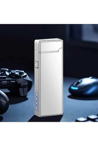 Trendooze Gaojunshop01 Şarj Edilebilir Plazma Çakmak - Rüzgar Geçirmez Kamp Çakmak Gri