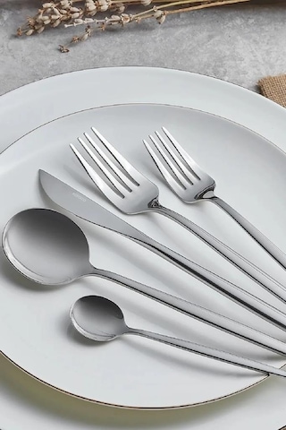 Karaca Orion 30 Parça 6 Kişilik Çatal Kaşık Bıçak Takımı Platin