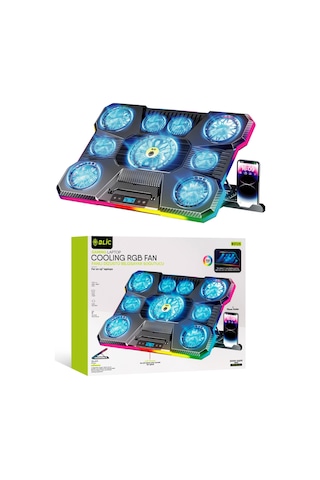 Dokunmatik Lcd Ekranlı Güçlü 2.400rpm Fanlı 14-19'' Tüm Modellerle Uyumlu Notebook Soğutucu Stand