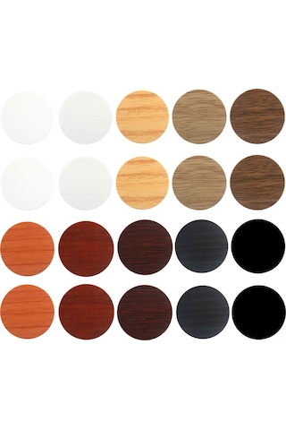 Dofolink 540 Adet Pvc Ahşap Desenli Vida Delik Sticker, 10 Renkli 10 Sayfa Yapıştırıcı Kapak, Dolap, Kitaplık, Bilgisayar İçin Su Geçirmez, Dayanıklı