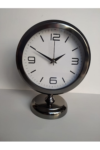 Krom Renkli Metal Ofis Salon Masa Saati 25*20 cm C3