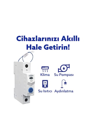Tomzn Akıllı Voltaj Ve Akım Koruma Rölesi, Sıcaklık Korumalı Wifi Smartlife Tuya 63a - Tek Kutup