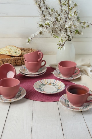 Keramika Soft Flowers Kera Çay Takımı 12 Parça 6 Kişilik 22322