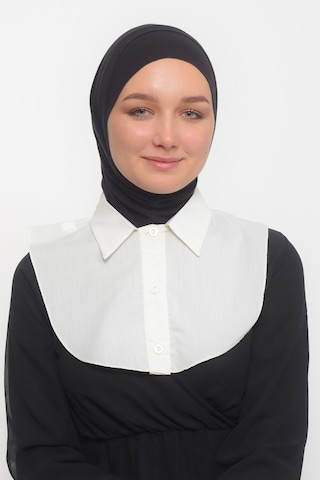 Altobeh Kadın Düz Gömlek Yaka Hazır Tesettür İç Boyunluk Kurtarıcı Yakalık - Ekru Çok Renkli
