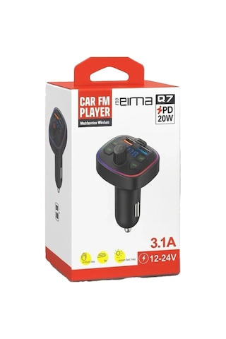 Eıma Q7 Bluetooth Araç Fm Transmitter Mp3 Çalar Type-c Pd 20w Hızlı Şarj