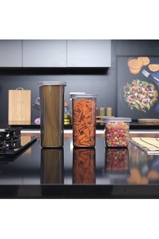 Rossel Premium Lüks Füme 24'Lü Erzak Saklama Kabı Etiket Hediyeli Çok Renkli