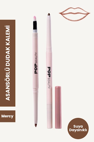 Pop Beauty Waterproof Suya Dayanıklı Asansörlü Dudak Kalemi Mercy