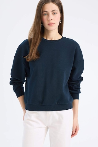 Defacto Regular Fit Bisiklet Yaka Kalın Basic Düz Sweatshirt D6645ax25sp Lacivert