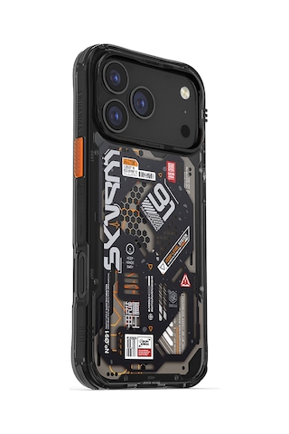 Apple Uyumlu iPhone 17 Pro Max Kılıf Desenli Airbag Tasarımlı Skinarma Spectra Kapak Siyah Siyah