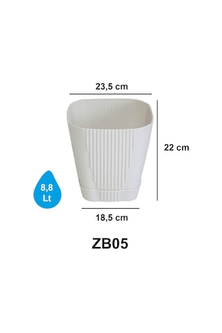 Serinova Çizgili Kare Saksı No:5 08261066
