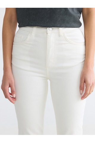 Lcw Modest Ekru Crop Flare Kadın Jean Pantolon