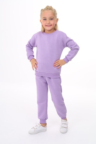 My Kids Wear Üç İplik Cepli Bisiklet Yaka Alt Üst Takım Lila