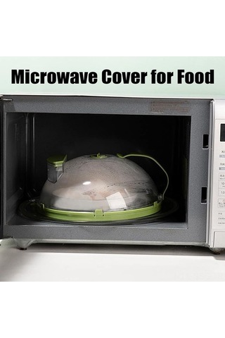 Ulzyvf Pratik Mikrodalga Yiyecek Saklama Kabı - Buhar Delikli, Su Hazneli, Kulplu Yeşil Yeşil