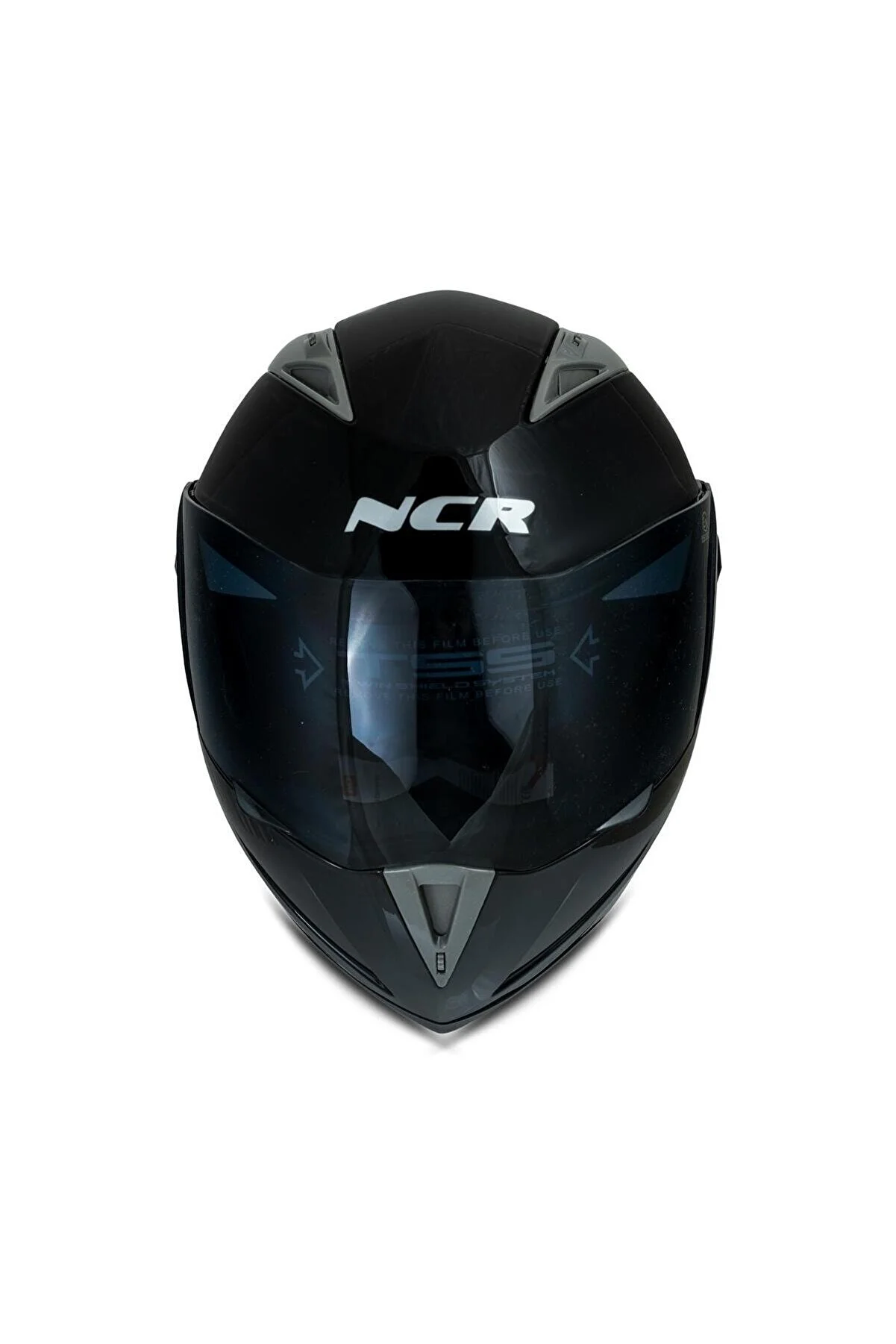 Ncr Çene Açılır Motor Kaskı Vizörlü Parlak Siyah Parlak Siyah