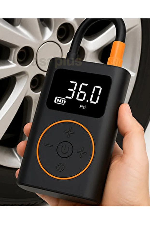 Katjmer Taşınabilir Dijital Hava Kompresörü 150 Psı Şarjlı Lastik Şişirme Pompası Powerbank Ve Led Işıklı