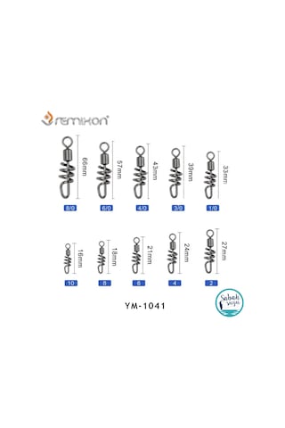 Remixon Ym-1041 Rulmanlı Fırdöndü Spiral Klips No:1/0 10 Adet Standart