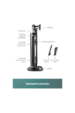 Homend Dustrider Pro 1270H Toz İstasyonlu Ergonomik Dikey Süpürge