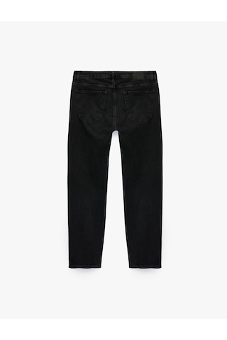 Koton Pamuklu Normal Bel Cepli Vintage Straight Fit Jean Pantolon Siyah 7wam40164nd