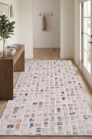 Modern Desen Baskılı Dekoratif Kaymaz Taban Yıkanabilir Halı Yolluk Elit Şık Salon Oturma Odası Mutfak Koridor Antre Yatak Odası Halısı Yolluk 4051multi