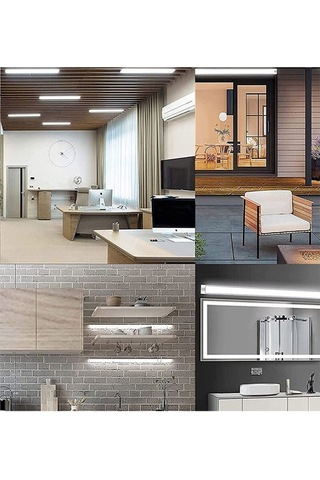 Şanled Şan Led 62 Watt 120cm Yatay Led Bant Armatür-trafolu Beyaz Işık-8 Adettir Şeffaf