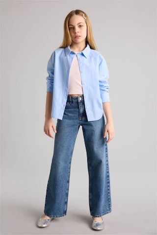 Defacto Poplin Gömlek Kız Çocuk H0578a826smbe216 Mavi-be216