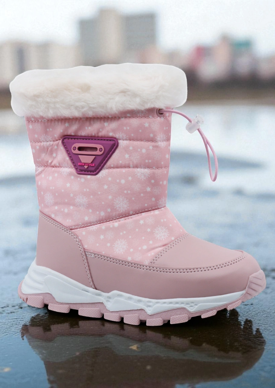 Khayt Gimli Sıcak Astar Su Ve Soğuk Dayanıklı Çocuk Kar Bot Pudra