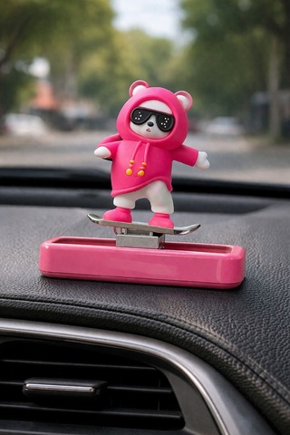 Araç İçi Numaratör Pembe Panda Figürlü Park Telefon Numarası Gizlenebilir
