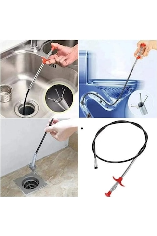 Kıskaç Tıkalı Lavabo Gider Boruları Açma Aparatı Banyo Gider Açıcı Mutfak Temizlik Drenaj Aleti Çok Renkli