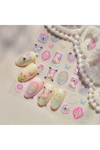 Flybuy Reo Lale Çiçek Papatya Fotoğraf Çerçevesi Geometrik Sınır Kabartma To4837