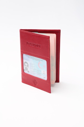 Prava Deri World Hakiki Deri El Yapımı Kimliklik Bölümü Olan Pasaportluk Kırmızı