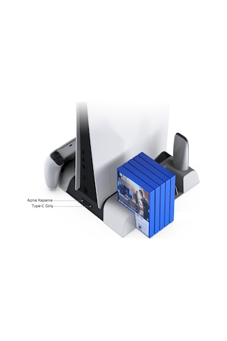 Dobe Tp5 05100 Ps5 Led Göstergeli Fanlı Oyun Hazneli Şarj Stand