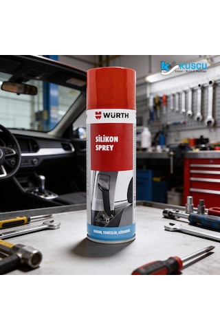 Würth Silikon Sprey 300 Ml Metal Plastik Lastik Parçalar Için Uzun Süreli Koruma Özellikli